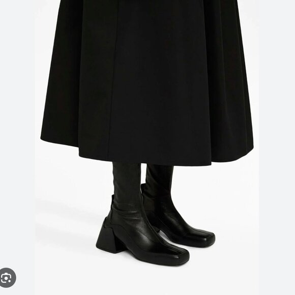 Jil Sander Napa Leather Block Heel Boots
